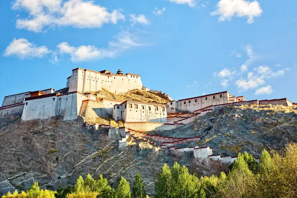 Tibetansk Fort Gyangze Xigaze Tibet Stock-foto