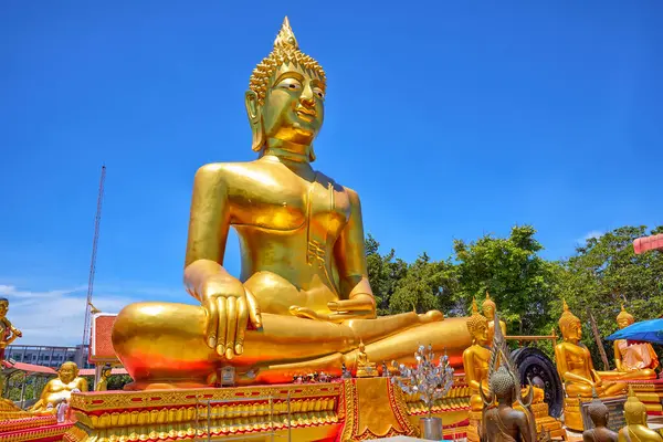 stock image Famed colossal Buddha statue in buddhist temple in Pattaya, Thailand