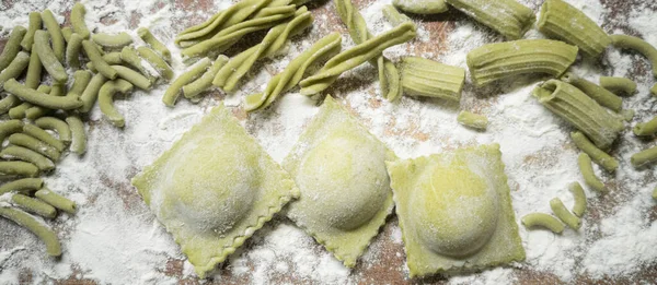 Raw Uncooked Homemade Dumplings Pasta Traditional Ukrainian Cuisine — Foto Stock