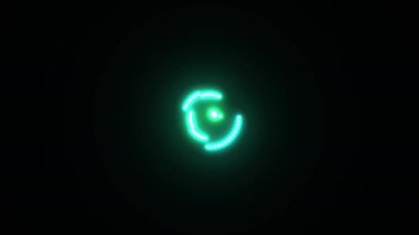 Merkezi bir noktadan genişleyerek dinamik ve modern bir görsel etki yaratan neon ışıklarının pürüzsüz ve canlı bir animasyonu.