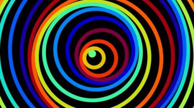 Dinamik Hareket Efektleriyle Renkli Spiral Halkalar