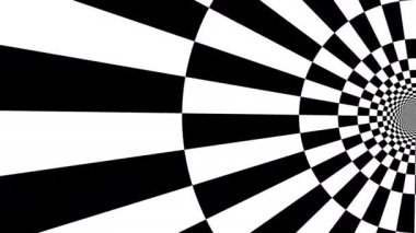 Tünel benzeri bir efektte ilerleyen pürüzsüz ve zarif bir dama tahtası deseni.