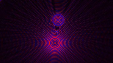 Birbirinin yörüngesinde dönen eş merkezli halkaların pürüzsüz ve uyumlu bir animasyonu, görsel olarak çekici ve temiz bir hareket dokusu yaratır..