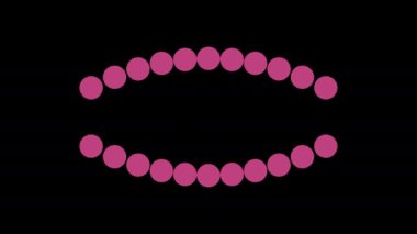 Renkli kürelerin dinamik döngülerdeki üst üste binen dairesel hareketi