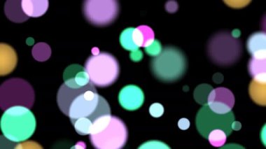 Hareketli Parlayan Işıklar Efektleriyle Renkli Yüzen Baloncuklar