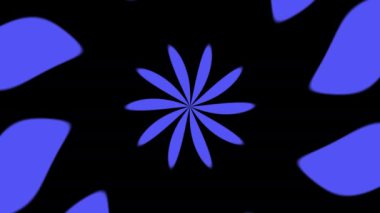 Sersemletici Mavi ve Siyah Karşıtlıktaki Dinamik Çiçek Örnekleri