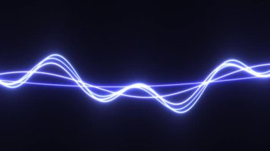 Canlı Mavi Enerji Çizgileriyle Dinamik Dalga Biçimi Canlandırması