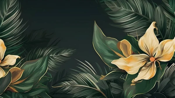 Aquarell Vektor Abstrakte Tropische Blätter Hintergrund — Stockvektor