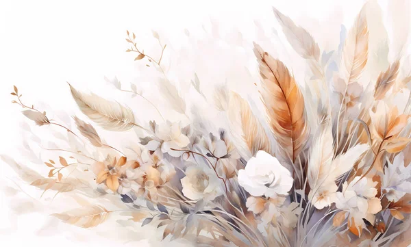 白い背景に水彩ベクトルの花 — ストックベクタ