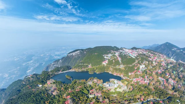 Panorámás Kilátás Nyílik Lushan Mountain Ősszel Légi Kilátás Egy Híres — Stock Fotó