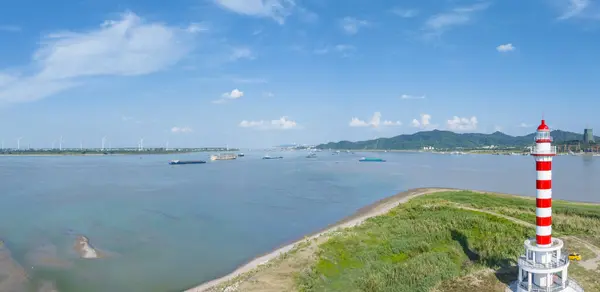 Confluence Poyang Lake Yangtze River Landscape Jiujiang City Jiangxi Province Stock Picture