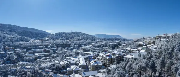 Lushan Paisagem Montanhosa Resfriamento Cidade Após Neve Inverno China Imagem De Stock