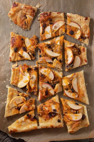 Rústico Casero Manzana Cheddar Tarta — Foto de Stock