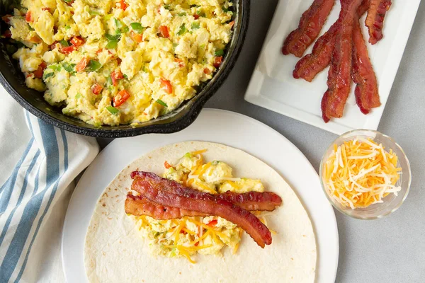 Make Ahead Breakfast Burritos Whole Family — Stock Photo, Image