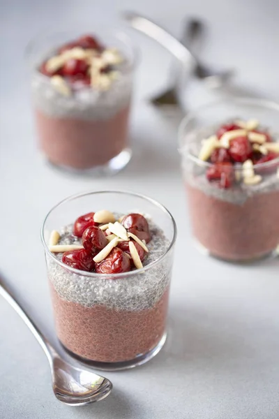 Cherry Almond Chia Seed Parfait Royalty Free Stock Images