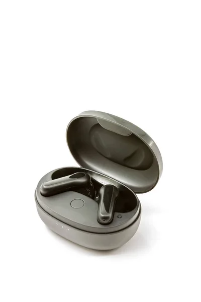 Bezprzewodowe Słuchawki Smartfona Pudełku — Zdjęcie stockowe