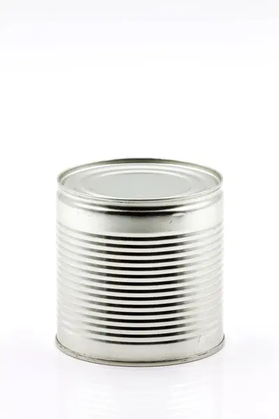 Cylindrical Tin Can Food Industry Selective Focus Shallow Depth Field Stock Image