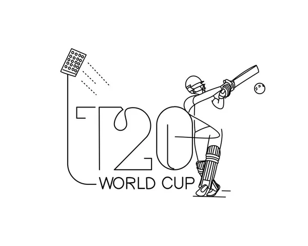 T20 Coupe Monde Cricket Affiche Championnat Modèle Brochure Décoré Flyer — Image vectorielle