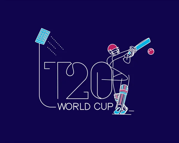 T20 World Cup Cricket Championship Poster Template Brochure Decorated Flyer — Stock Vector