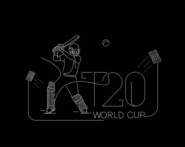 T20 World Cup Krykieta Mistrzostwa Plakat Szablon Broszura Urządzone Ulotka — Wektor stockowy