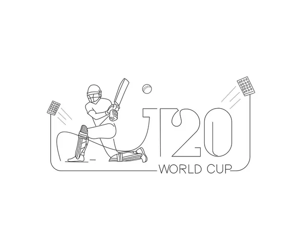 T20 Poster Kejuaraan Kriket Piala Dunia Templat Brosur Dekorasi Selebaran - Stok Vektor