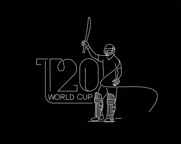 T20 Copa Del Mundo Cricket Cartel Del Campeonato Plantilla Folleto — Vector de stock