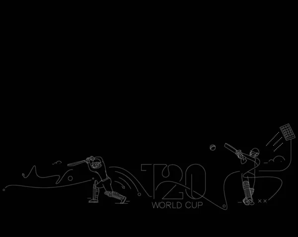 T20 Mistrovství Světa Kriketu Plakát Šablona Brožura Zdobené Leták Banner — Stockový vektor