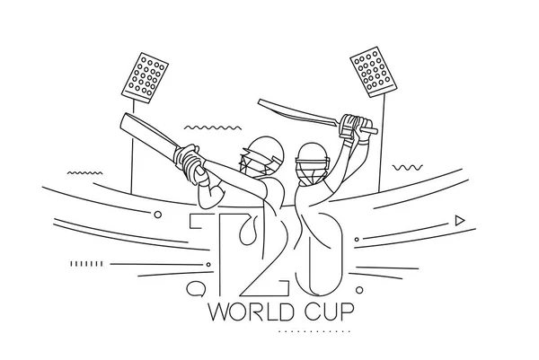 Плакат Чемпионата Мира Крикету T20 Шаблон Брошюра Украшение Флаер Дизайн — стоковый вектор