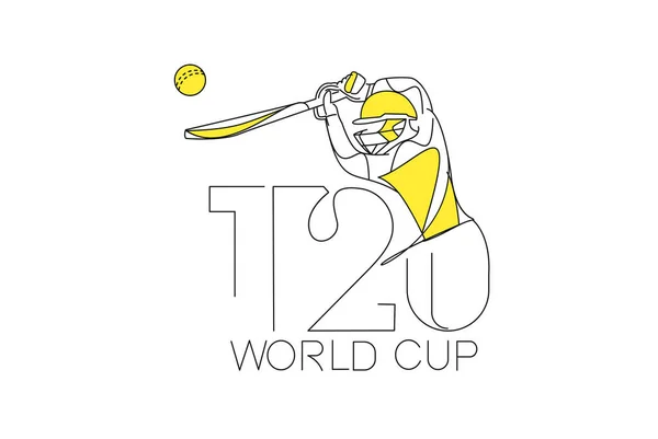 T20 World Cup Cricket Kampioenschap Poster Sjabloon Brochure Versierd Flyer — Stockvector