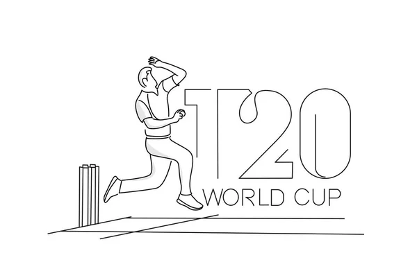 T20 Dünya Kupası Kriket Şampiyonası Posteri Şablon Broşür Dekore Edilmiş — Stok Vektör