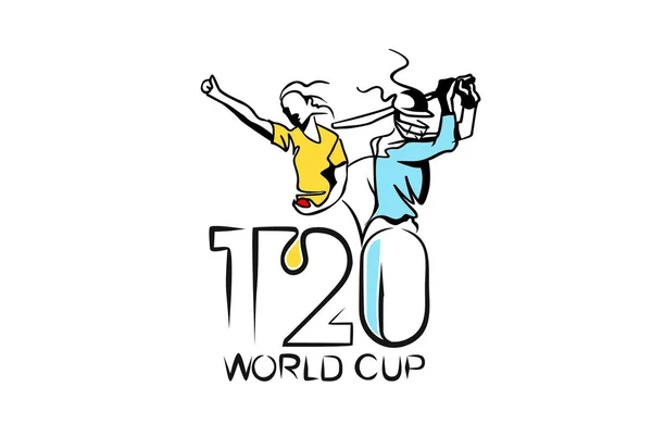T20 Αφίσα Παγκόσμιο Πρωτάθλημα Κρίκετ Κύπελλο Πρότυπο Φυλλάδιο Διακοσμημένο Φυλλάδιο — Διανυσματικό Αρχείο