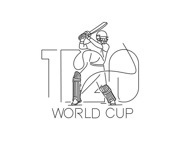 T20 Copa Del Mundo Cricket Cartel Del Campeonato Plantilla Folleto — Archivo Imágenes Vectoriales