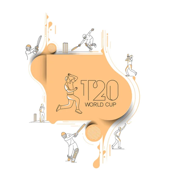 Чемпіонат Світу Крикету T20 Плакат Шаблон Брошура Прикрашений Флаєр Дизайн — стоковий вектор