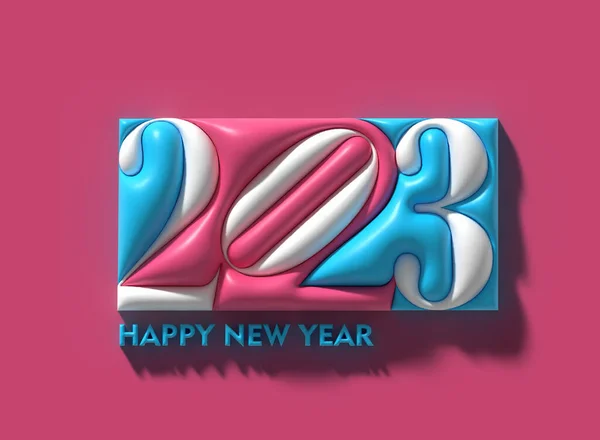 2023 Szczęśliwego Nowego Roku Tekst Typografia Design Element — Zdjęcie stockowe