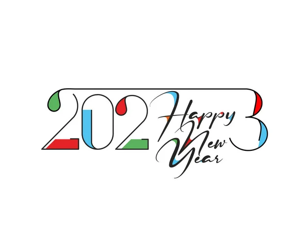 2023 Happy New Year Text Στοιχείο Σχεδιασμού Τυπογραφίας — Διανυσματικό Αρχείο