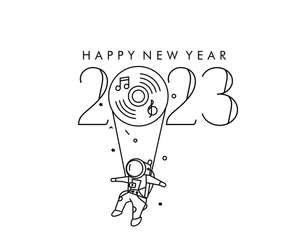 2023新年快乐文字字体设计海报 小册子 横幅设计 — 图库矢量图片