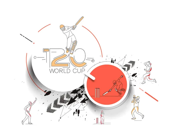 T20 Dünya Kupası Kriket Şampiyonası Posteri Şablon Broşür Dekore Edilmiş — Stok Vektör