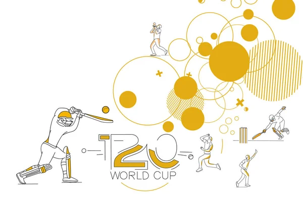 T20 Αφίσα Παγκόσμιο Πρωτάθλημα Κρίκετ Κύπελλο Φυλλάδιο Πρότυπο Φυλλάδιο Διακοσμημένο — Διανυσματικό Αρχείο
