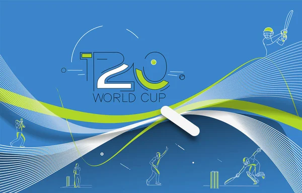 T20 Coupe Monde Cricket Affiche Championnat Modèle Brochure Décoré Flyer — Image vectorielle