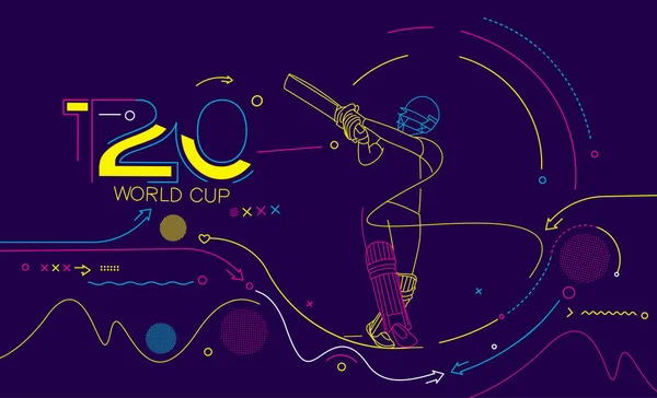 T20 Copa Del Mundo Cricket Cartel Del Campeonato Volante Plantilla — Vector de stock
