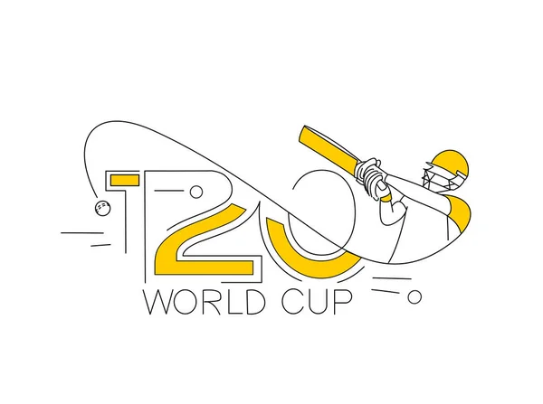 T20 Copa Mundo Críquete Pôster Campeonato Modelo Brochura Decorado Folheto — Vetor de Stock