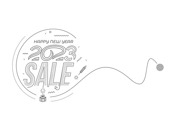 2023 Šťastný Nový Rok Text Typografie Design Plakát Šablona Brožura — Stockový vektor