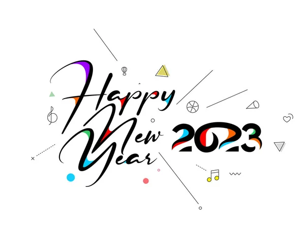 2023 Happy New Year Типография Дизайн Плаката Искушение Брошюра Украшение — стоковый вектор