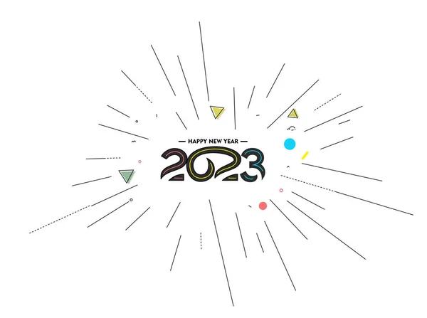 2023 Frohes Neues Jahr Text Typografie Design Poster Vorlage Broschüre — Stockvektor
