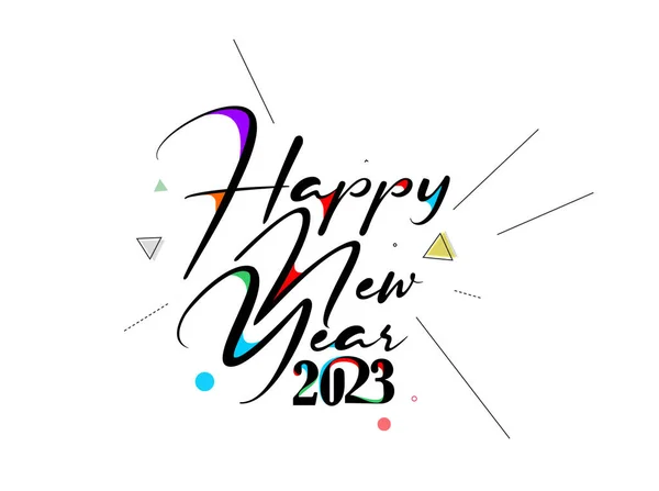 2023 Szczęśliwego Nowego Roku Tekst Typografia Projekt Plakat Szablon Broszura — Wektor stockowy