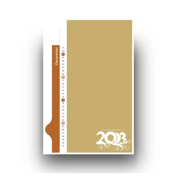 2023 Грудень Календар Новим Роком Шаблон Дизайн — стоковий вектор