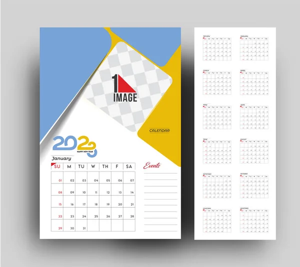 2023 Kalender Frohes Neues Jahr Design Mit Einem Ausschnitt Aus — Stockvektor