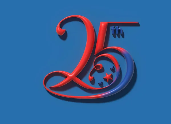 25番3Dイラストデザイン — ストック写真