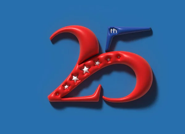25 Twenty-Five Number 3D illustration Design.