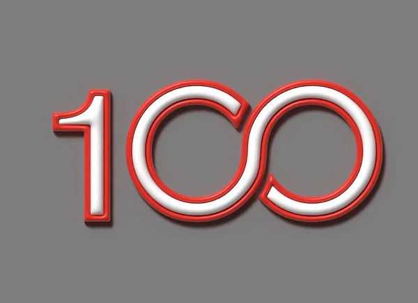 100 Ένα Εκατοντάδες Τρισδιάστατο Σχέδιο Εικονογράφησης — Φωτογραφία Αρχείου